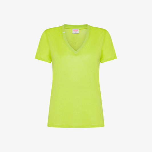T-SHIRT V NECK LINEN